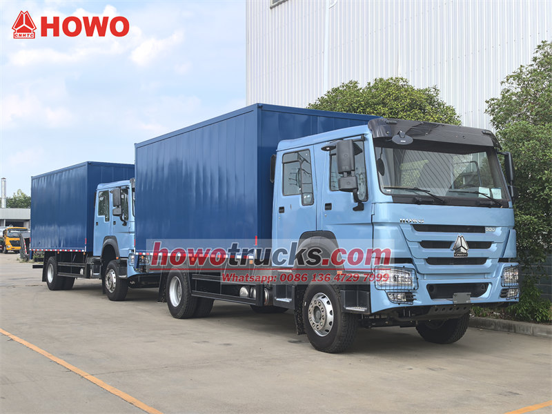 HOWO heavy duty enclosed box truck for export