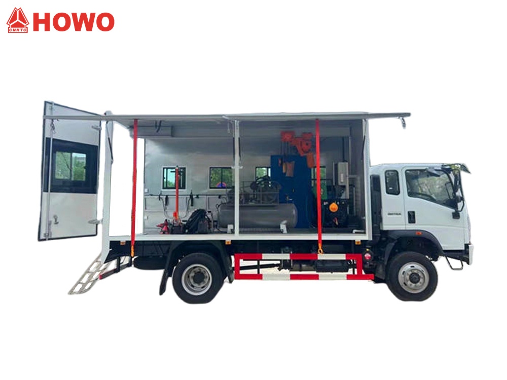 Howo 4x4 off road mobile maintenance workshop truck