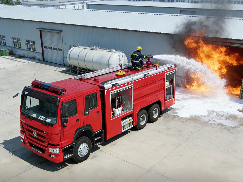 HOWO water foam tanker fire engine application