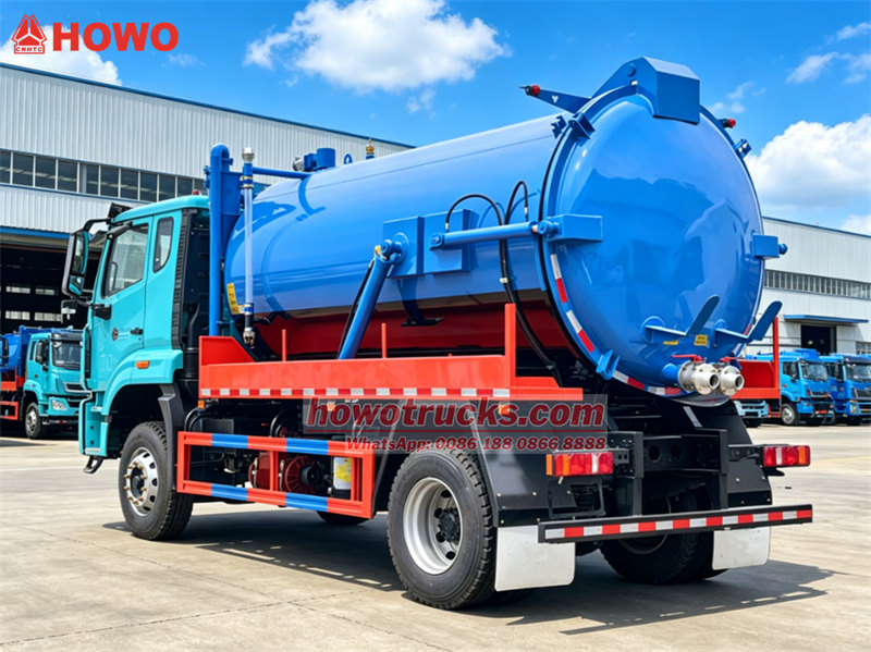 Howo 10000L sewage vacuum tank truck