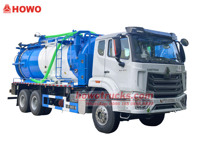 HOWO 6x4 Vacuum tank Truck with jetting